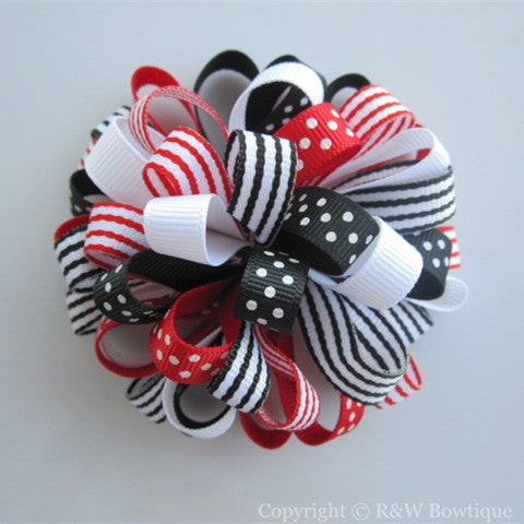 Valentines Day Loopy Hair Bow