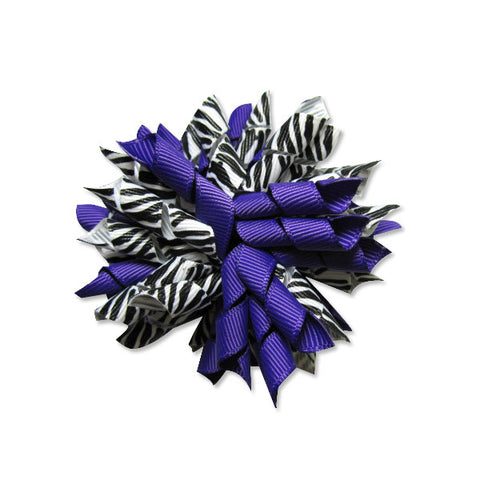 Zebra Purple Korker Hair Bow